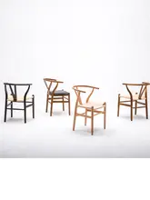 ダイニングチェア 無垢製 背もたれ付き 編み座面 家庭用 モダン シンプル 北欧スタイル