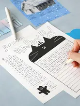 かわいいドゥードゥルデザインのメモ帳【恋人へのメッセージ用・はがせるタイプ】
