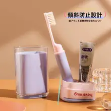 ミニポータブル旅行用洗面カップ【三機能・歯ブラシ・歯磨き粉・収納ケース付き】（セットアップ対応）