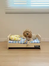 ペットベッド 小型犬 四季用 耐久性キャンバス 無垢材