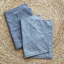 浅灰色のコットンリネン製 シンプルなテーブルマット【茶卓用・家庭用】