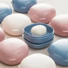 旅行用コンパクト洗顔用ソープケース【水切り付き・蓋付き・ミニサイズ・丸型】