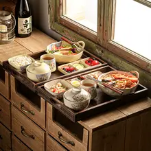 陶器製一人用食器セット【和風・箸付き・美しい仕切り皿・ギフトに最適】（セットアップ対応）
