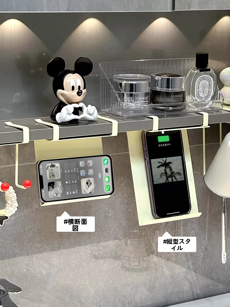 スマ ホお風呂用スタンド：穴あけ不要のカートンスタンドがバスルームで実用的