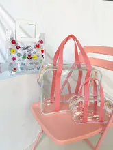 ビーチバッグ トートバッグ クリア PVC 大容量 防水 リゾート 旅行 プール 収納バッグ 韓流 インスタ映え