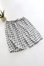 夏用コットンカップルショートパンツ【全棉・ダブルガーゼ・チェック柄・薄手・ルームウェア＆外出用】（セットアップ対応）