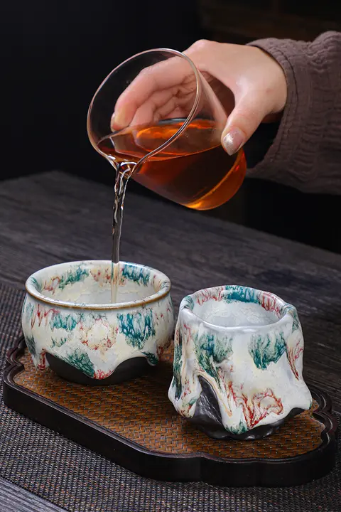 志野焼き大号茶杯【手作り・和風・陶器・茶器用】