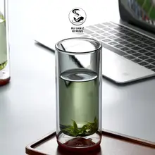 高級耐熱ガラス製ダブルウォールカップ【緑茶用・オフィスおよび家庭用】