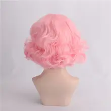 浅いピンクのショートカールウィッグ【女性用・前髪あり・コスプレ用】