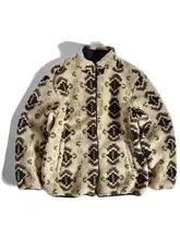 厚手リバーシブルコットンジャケット【フェイクシープスキン・アメリカンカジュアル・スタンドカラーデザイン】