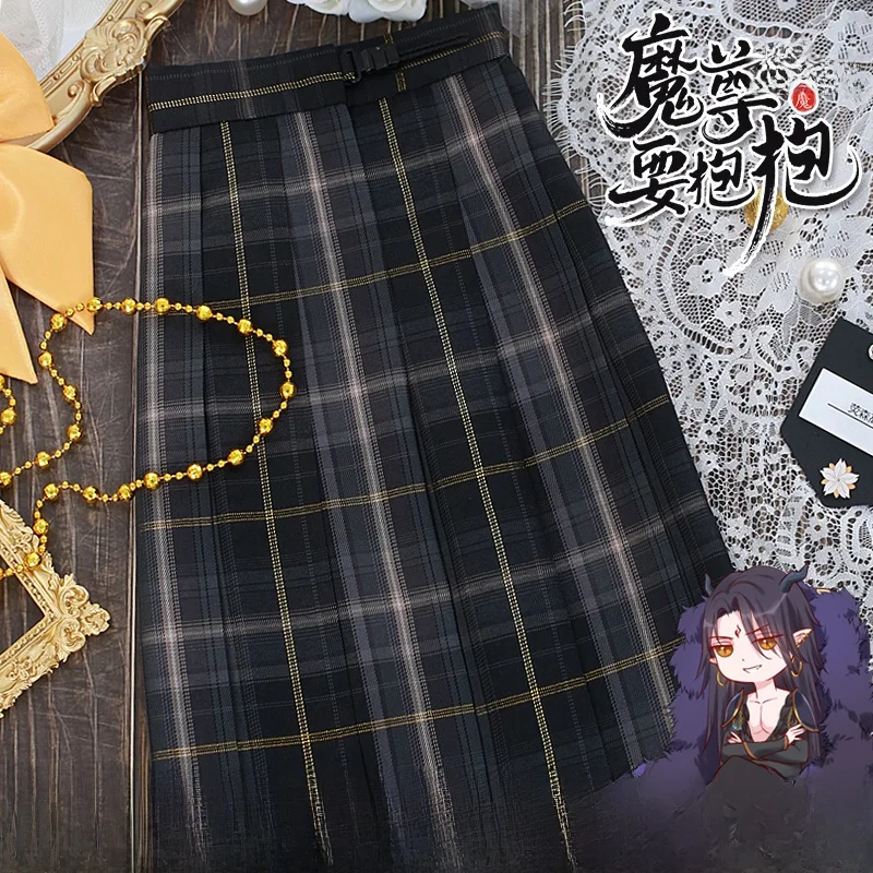 チェック柄JK制服スカート：リボン付きで秋冬に最適なスタイル