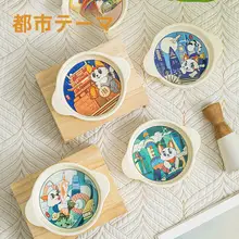 猫用食器 セラミック 高さ調節可能 ボウルスタンド 卓上 首への負担軽減 ペットボウル