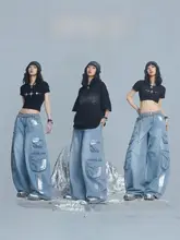 重厚感のあるディテール！テクノロジー感あふれるデニムワークパンツ【ヴィンテージヒップホップスタイル・カジュアル・スポーツ】