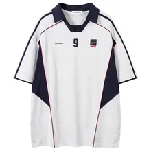 カラーブロックのポロ襟ショートスリーブTシャツ【ユニセックス・夏用・コットン】
