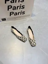 レトロなスクエアトゥフラットシューズ【夏用・通気性・ソフトソール・女性用】