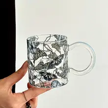 ガラス 水飲みカップ 高いデザイン コーヒーカップ ニッチなギフト 英国風 ヘンルーダ バタフライ