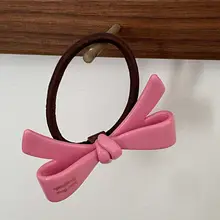 アクリル製さわやかリボンヘアゴム【カラフル・質感のあるデザイン・ポニーテール用】
