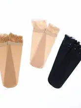 夏季用極上の柔らかさのショートストッキング【ベージュ・ブラック・レースデザイン】