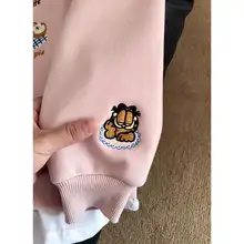 加フィ猫デザインの刺繍入りゆったりスウェット【秋冬用・トレンドスタイル・男女兼用】（セットアップ対応）