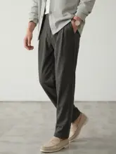 ビジネスカジュアルパンツ【涼感・人棉混紡・ストレートシルエット】（セットアップ対応）