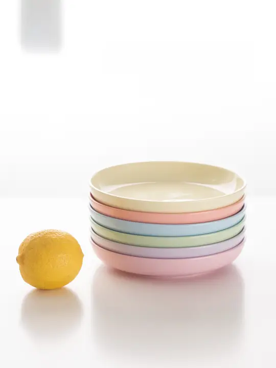 小皿 家庭用 カラフルな陶器 深皿 下絵の米玉脂磁器