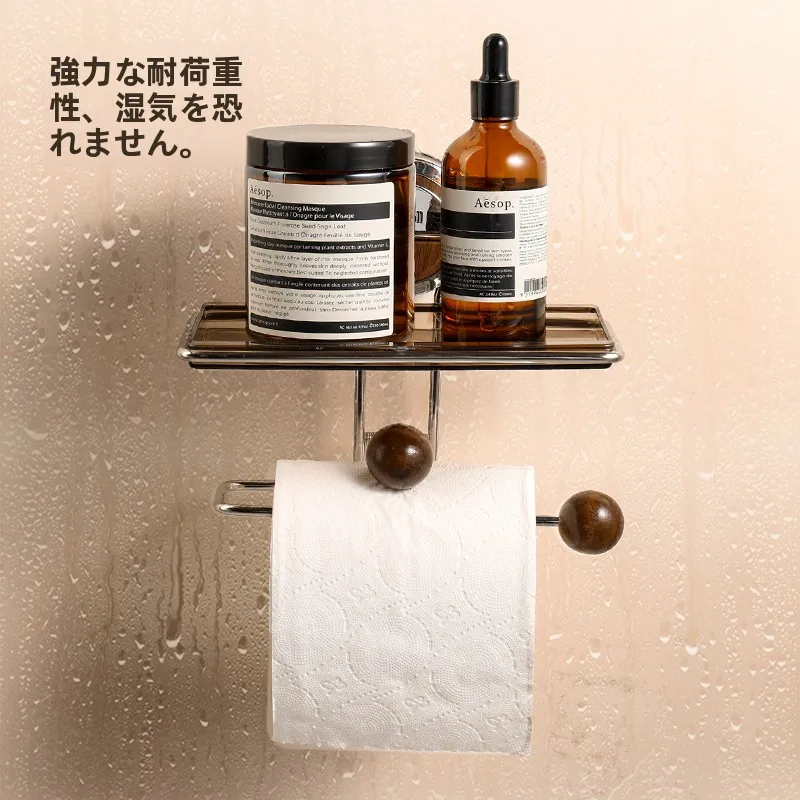 吸盤付きトイレットペーパーラック：壁掛け式で狭いトイレにも最適な収納解決策