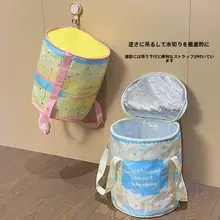 折りたたみ式 フットバスバケツ【膝上対応・水切り袋付き・持ち運び便利】