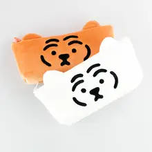 かわいい毛糸の虎デザイン文房具用ペンポーチ【ファスナータイプ・収納袋・プラッシュ素材】