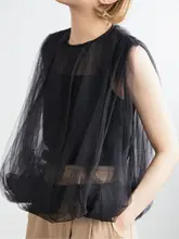 フレンチスタイルのレトロな無袖チュニックトップス【花柄・スカラップデザイン】