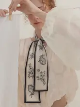 猫科動物デザインのサテンストール【桑蚕丝・首に巻ける】