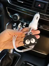 車用急速充電器【可愛いデザイン・多機能伸縮データケーブル】