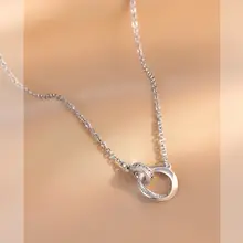 シンプルなダブルリングネックレス【夏用・女性用・デザインアクセサリー】