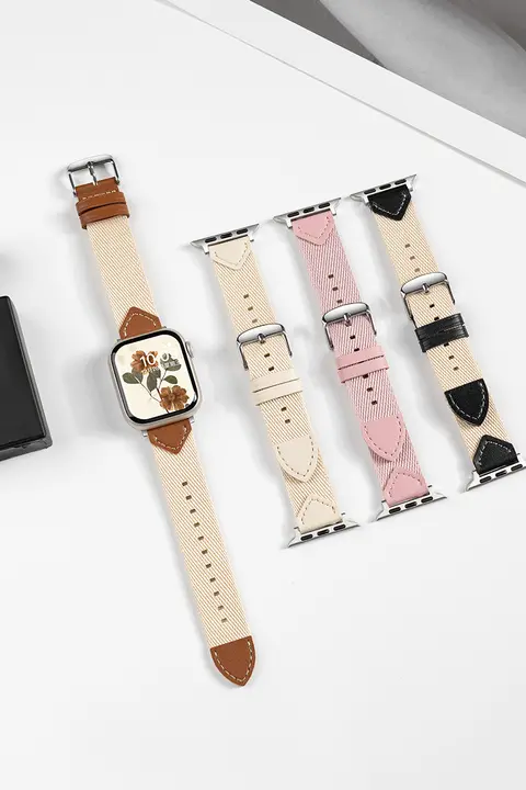 Apple Watch バンド ナイロン レザー スポーツ おしゃれ 夏 上品 ユニセックス