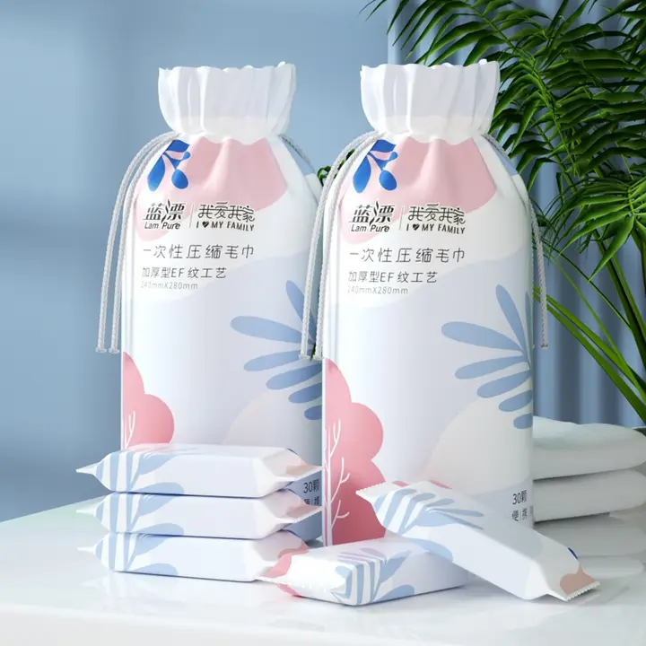 旅行用圧縮タオル【厚手・使い捨て洗顔タオル・コットン・ポータブル・ホテル用品】