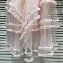 フラワーレースデザインの中長ドレス【甘いマーメイドスタイル・チュール素材】