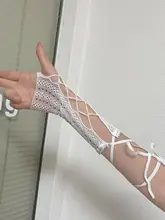 Y2Kスタイル レースリボン付き手袋【春夏用・DIY・スタイリッシュ】