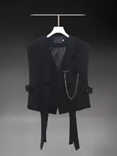 メンズ テーラードベスト ノースリーブ デコンストラクション 個性的 ストリート ナイト クラブ 美容師