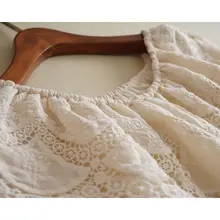 ラミー刺繍中空レース ボートネック シャツ