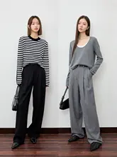 ウール混紡の中腰ダブルプリーツスーツパンツ【洗練されたデザイン・ビジネスシーンに最適】
