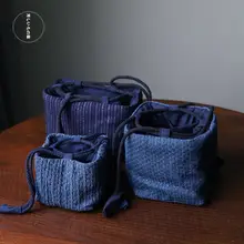 便利な旅行用布袋【コットンリネン製・多目的・ティーポット＆カップ収納】（セットアップ対応）