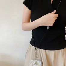 華やかなクリスタルの長いスマホチェーン【夏用・おしゃれなビーズデザイン・防止紐付き・女性向け】