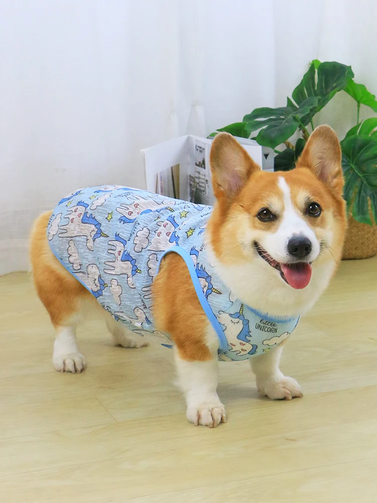 春秋用ペット用薄手犬服：室内犬飼いやすいシーンに最適なノースリーブデザイン