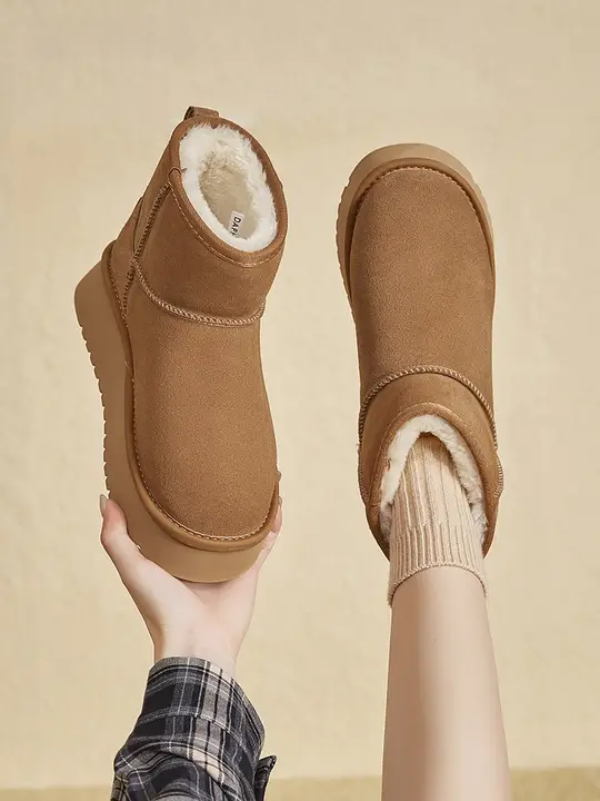 防水厚底ショートブーツ【加绒・保温・冬用】