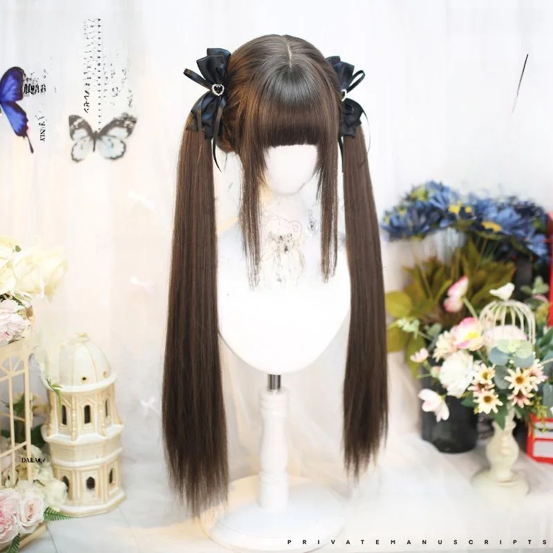 ロリータスタイルのフルウィッグ：ツインテールとリアル質感でくせ毛毛量多い女性に最適なヘア型