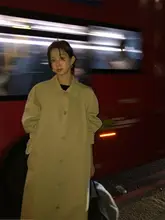韓国風 トレンチ コート レディース ゆったり カジュアル
