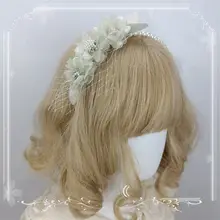 エレガントなパール付きロリータ風ヘッドバンド【手作り・花モチーフ・アクセサリー】