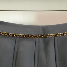 チェーンベルト付きハイウエストタイトスカート【シルエット補正・秋用・Aライン】