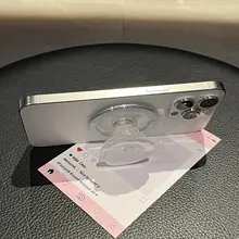 貝殻デザインのマグネット式スマートフォンスタンド【背面貼付・リングホルダー・デスクサポート・伸縮式・折りたたみ】