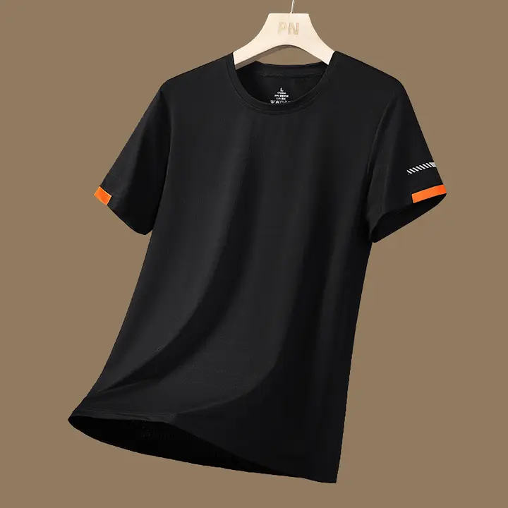 2025夏 アイスシルク半袖Tシャツ メンズ 薄手