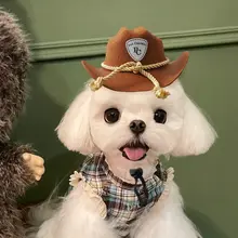 デニム製犬用帽子【夏用・耳出し・小型犬向け・UVカット・おしゃれデザイン】